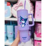 Miniso Sanrio Lisanslı Pipetli Çift Cidarlı Termos 1200 ml - Kuromi