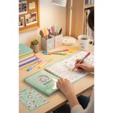 Miniso Sanrio Pochacco Lisanslı Renkli Yaz Serisi Sert Kapak Sallantılı Not Defteri ve Sticker Seti, 17,4 cm