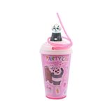 MINISO We Bare Bears Lisanslı Döndürülen Pipetli Plastik Bardak (480ml) - Panda