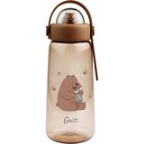 Miniso We Bare Bears Lisanslı Figürlü Plastik Şişe (600ML) - Boz Ayı