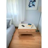 MiniStand 45X90 cm Ham Bez Komodin Örtüsü %100 Pamuklu Yatak Odası Komodin Örtüsü Pamuklu Doğal Kumaş 2'li Set - 45 x 90 cm - Bej