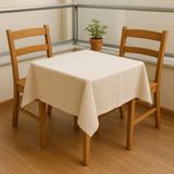 MiniStand Doğal Ham Bez Kare Balkon Masa Örtüsü 90X90 cm Minimal Yıkanabilir 2 Kişilik - Bej - 90 x 90 cm
