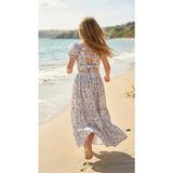ministok Alice Çiçek Desenli Kız Çocuk Crop Blüz Etek Takım - 4 Yaş - Mavi
