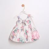 ministok April Çiçek Desenli Cut Out Detaylı Çanta Aksesuarlı Kız Çocuk Elbise - 4 Yaş - Pembe