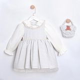 ministok Matilda Kız Çocuk Soft Pötikareli Çanta Aksesuarlı Kız Çocuk Elbise - 4 Yaş - Bebe Mavisi