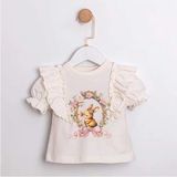 ministok Stella Kız Bebek T-Shirt- Etek Takım - Ekru - 6 - 9 Ay
