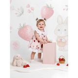 ministok Sugar Plum Fırfır Kollu Kız Bebek Elbisesi - 6 - 9 Ay - Pembe