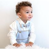 ministok Tomy Papyonlu Gömlekli Erkek Bebek Salopet- Tulum Takım - Mavi - 6 - 9 Ay
