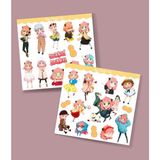 Minithingsart Spyxfamily-2 Li Anya Sticker Set Spy x Family Parlak Sticker Hediye Etiket Çıkartmaları Anime Süsleme - 1 - --