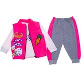Minitix Kız Bebek Şişme Mont Mevsimlik Takım - Fuşya - 9 Ay