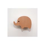 MiniVerse Store MiniVerse Montessori Doğal Ahşap Masif Fil Figürlü Çocuk ve Bebek Odası Duvar Askı/Tekli
