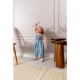 Minivo Kids Noynoy Kız 9-24 Ay Gipeli Bandanalı Kot Tulum - Mavi - 2 Yaş