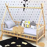 MiniWood Ayıcıklı Montessori Yatak Ahşap Çocuk Ve Bebek Karyola Çam