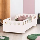 MiniWood Çocuk Ve Bebek Yatak Montessori Yatak Beşik Mdf Karyola Beyaz