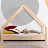 MiniWood Çocuk Yatak Montessori Yatak Ev Montessori Yatak Prenses - 90 x 190 cm - Ahşap