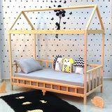 MiniWood Luxury Montessori Karyola Ahşap Yatak Çocuk Bebek Yatak - 80 x 130 cm
