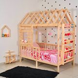 MiniWood Menekşe Montessori Yatak Çocuk Yatak Raf Doğal Çam Karyola