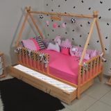 MiniWood Montessori Çocuk Yatak Yavrulu 90X190 Karyola Derya - 90 x 190 cm - Ahşap