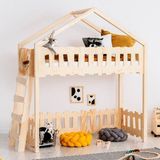 MiniWood Montessori Ranza Çocuk Karyola Oyun Evi Yatak Giraffe - 90 x 190 cm - Ahşap