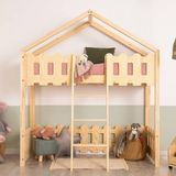 MiniWood Montessori Ranza Oyun Alanlı Ranza Çocuk Yatak Play - 90 x 190 cm - Ahşap