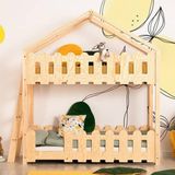 MiniWood Montessori Ranza Yatak Çatılı Çocuk Karyola Palazzo - 90 x 190 cm - Ahşap