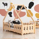 MiniWood Montessori Yatak Bebek Yatak Korumalıklı Star - 90 x 190 cm - Ahşap