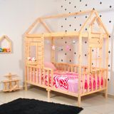 MiniWood Montessori Yatak Çocuk Odası 90X190 Karyola Bebek Beşik - 90 x 190 cm - Ahşap