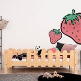 MiniWood Montessori Yatak Çocuk Ve Bebek Karyola Doğal Çam Violet