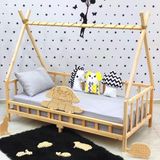 MiniWood Montessori Yatak Doğal Çam Çocuk ve Bebek Yatağı - 80 x 180 cm - Ahşap