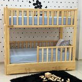 MiniWood Montessori Yatak Merdivenli Ahşap Ranza Çekmeceli - 90 x 190 cm