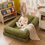 MiniWood Montessori Yatak Oyun Alanlı Bebek Yer Yatağı Sünger Çocuk Karyola - Yeşil - 90 x 150 cm