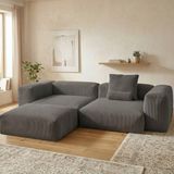MiniWood Relax Köşe Koltuk Takımı Sünger Koltuk Kanepe Divan - Antrasit