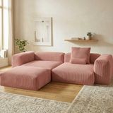 MiniWood Relax Köşe Koltuk Takımı Sünger Koltuk Kanepe Divan - Gülkurusu