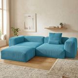 MiniWood Relax Köşe Koltuk Takımı Sünger Koltuk Kanepe Divan - İndigo