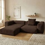 MiniWood Relax Köşe Koltuk Takımı Sünger Koltuk Kanepe Divan - Kahverengi