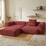 MiniWood Relax Köşe Koltuk Takımı Sünger Koltuk Kanepe Divan - Kırmızı