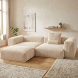 MiniWood Relax Köşe Koltuk Takımı Sünger Koltuk Kanepe Divan - Krem