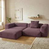 MiniWood Relax Köşe Koltuk Takımı Sünger Koltuk Kanepe Divan - Mor