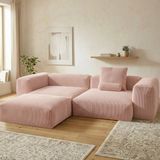 MiniWood Relax Köşe Koltuk Takımı Sünger Koltuk Kanepe Divan - Pembe
