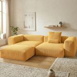 MiniWood Relax Köşe Koltuk Takımı Sünger Koltuk Kanepe Divan - Sarı