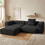 MiniWood Relax Köşe Koltuk Takımı Sünger Koltuk Kanepe Divan - Siyah