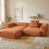 MiniWood Relax Köşe Koltuk Takımı Sünger Koltuk Kanepe Divan - Turuncu