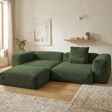MiniWood Relax Köşe Koltuk Takımı Sünger Koltuk Kanepe Divan - Zümrüt Yeşili