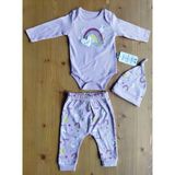 Miniworld Kız Çocuk Bodyli Bereli 3'lü Takım - Lila - 6 - 9 Ay