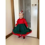 Minizade Hürrem Kız Bebek Elbise Kız Çocuk Elbise Doğum Günü Parti Düğün Tütü Tüllü Uzun Kollu Astarlı Elbise - 2 Yaş - Kırmızı