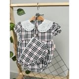 Minizade Kız Bebek Şapkalı Pötikare Desenli Çıtçıtlı Romper Badi Ikili Set - 6 - 9 Ay - Renkli