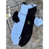 Minizade Peluş Fermuarlı Kışlık Ponponlu Palyaço Bebek Uyku Tulumu - Mavi - Siyah - 1 - 1,5 Yaş
