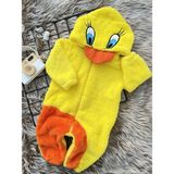 Minizade Welsoft Peluş Unisex Fermuarlı Kışlık Ördek Bebek Uyku Tulumu - Sarı - Turuncu - 1 - 1,5 Yaş