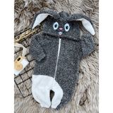 Minizade Welsoft Peluş Unisex Fermuarlı Kışlık Tavşan Bebek Uyku Tulumu - 0 - 6 Ay - Beyaz