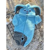 Minizade Welsoft Peluş Unisex Fermuarlı Kışlık Tavşan Bebek Uyku Tulumu - Turkuaz - 1 - 1,5 Yaş
